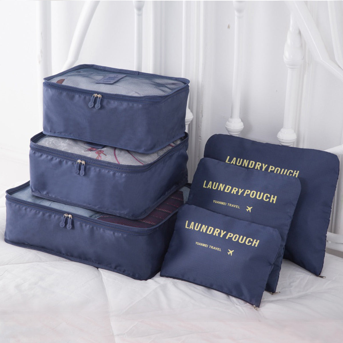 JetSet Travel Laundry Pouch Organizer Set (6 Pcs)