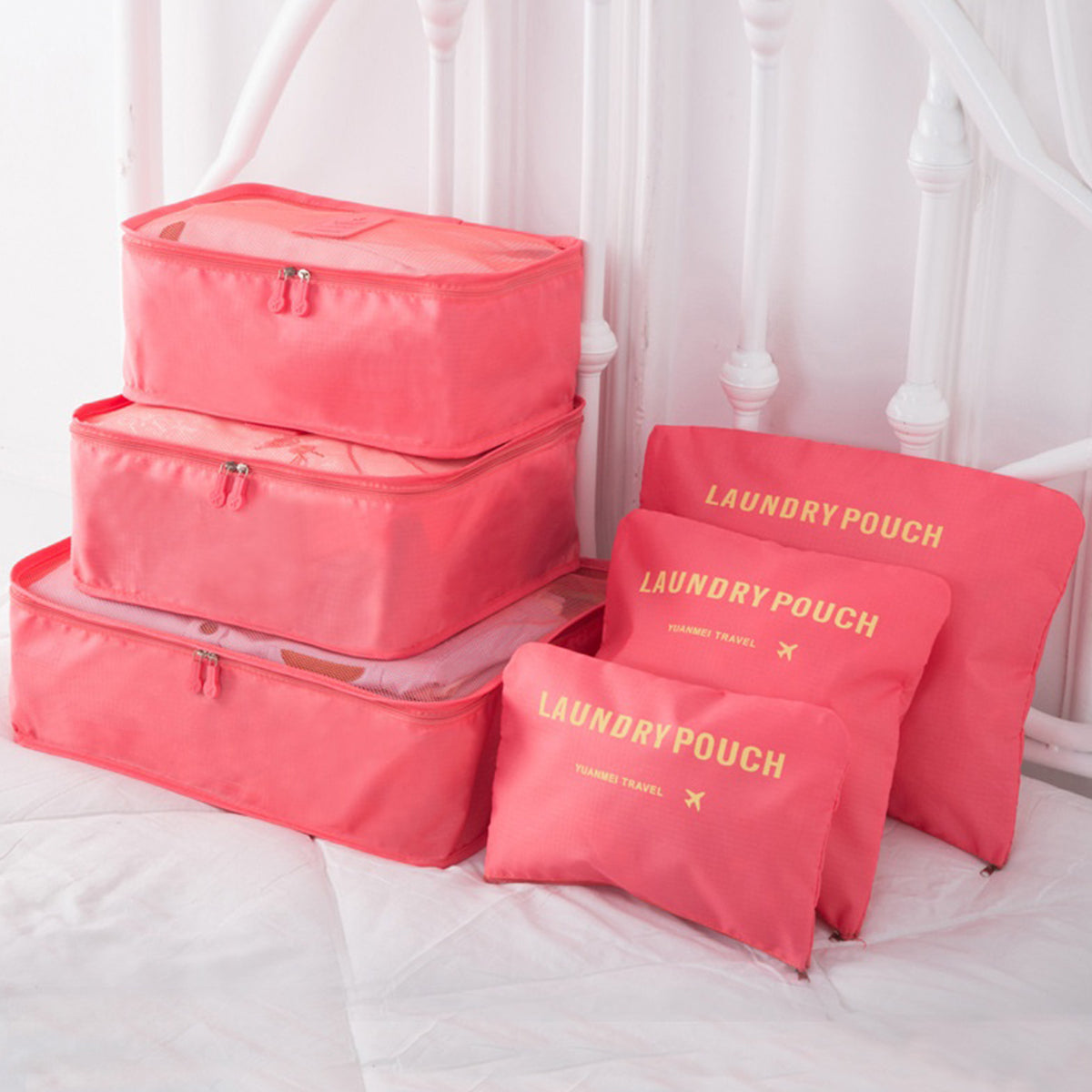 JetSet Travel Laundry Pouch Organizer Set (6 Pcs)