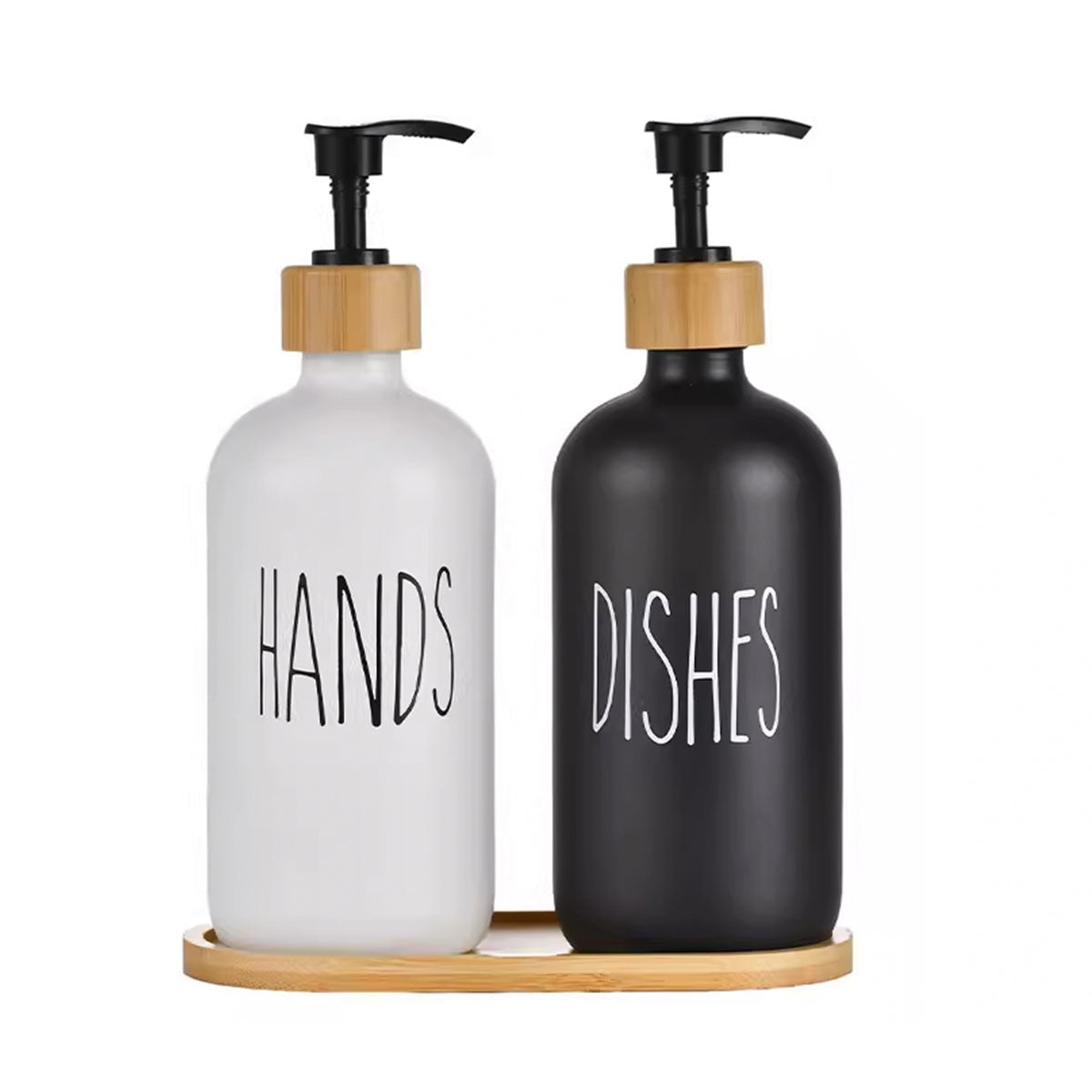 kitchen glass soap dispenser set - housewarming gift set