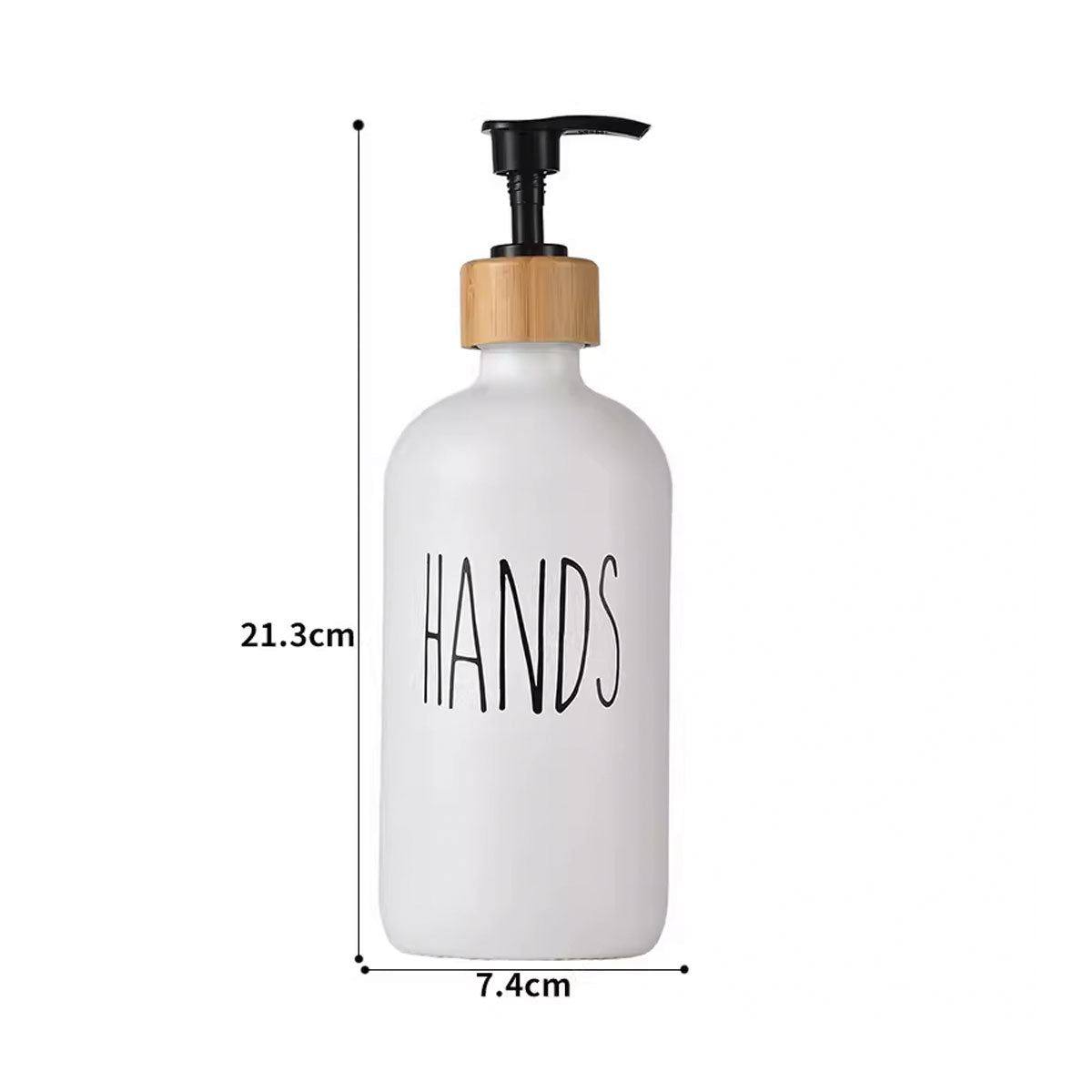 kitchen glass soap dispenser set - hands