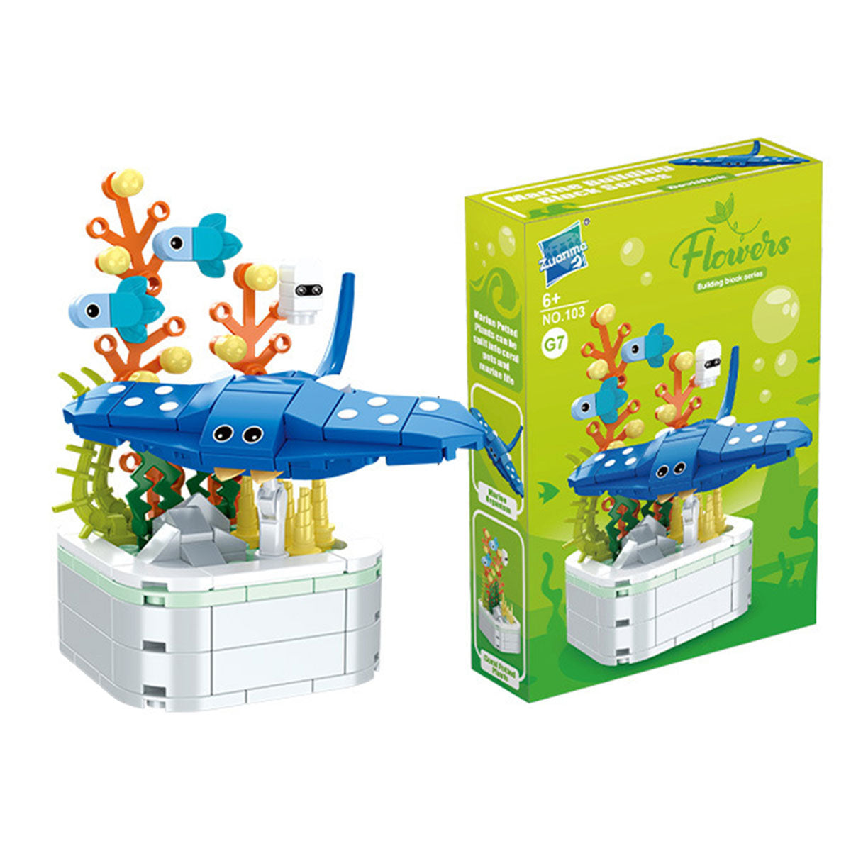 Ocean Adventure Series Exquisite Marine Animal Building Block Toys