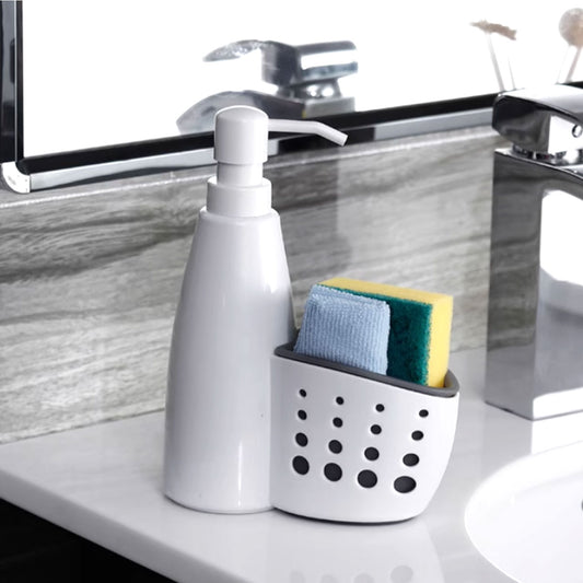 DualEase Dish Soap Dispenser with Sponge Holder