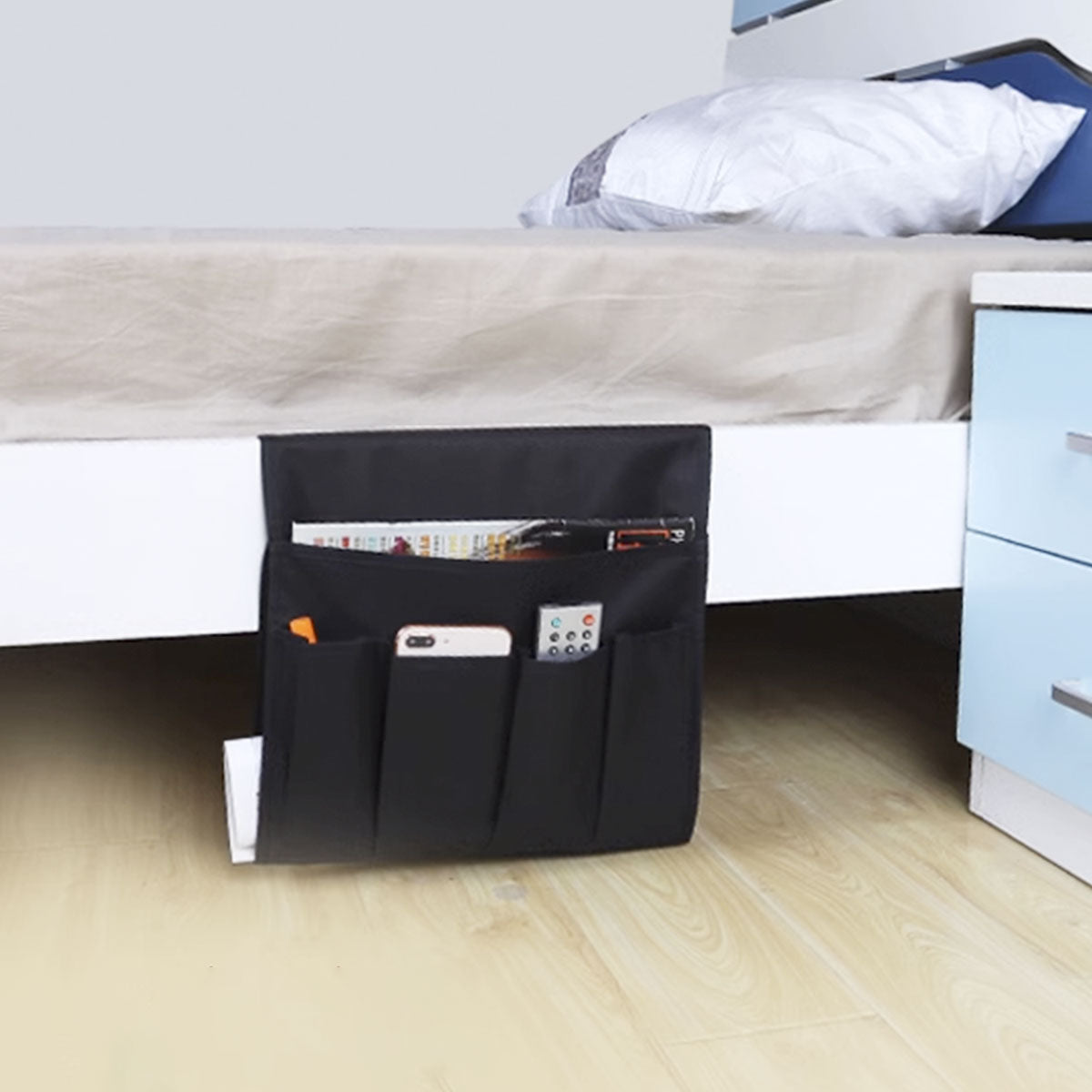 Comprehensive Bedside Storage Bag with Multiple Compartments