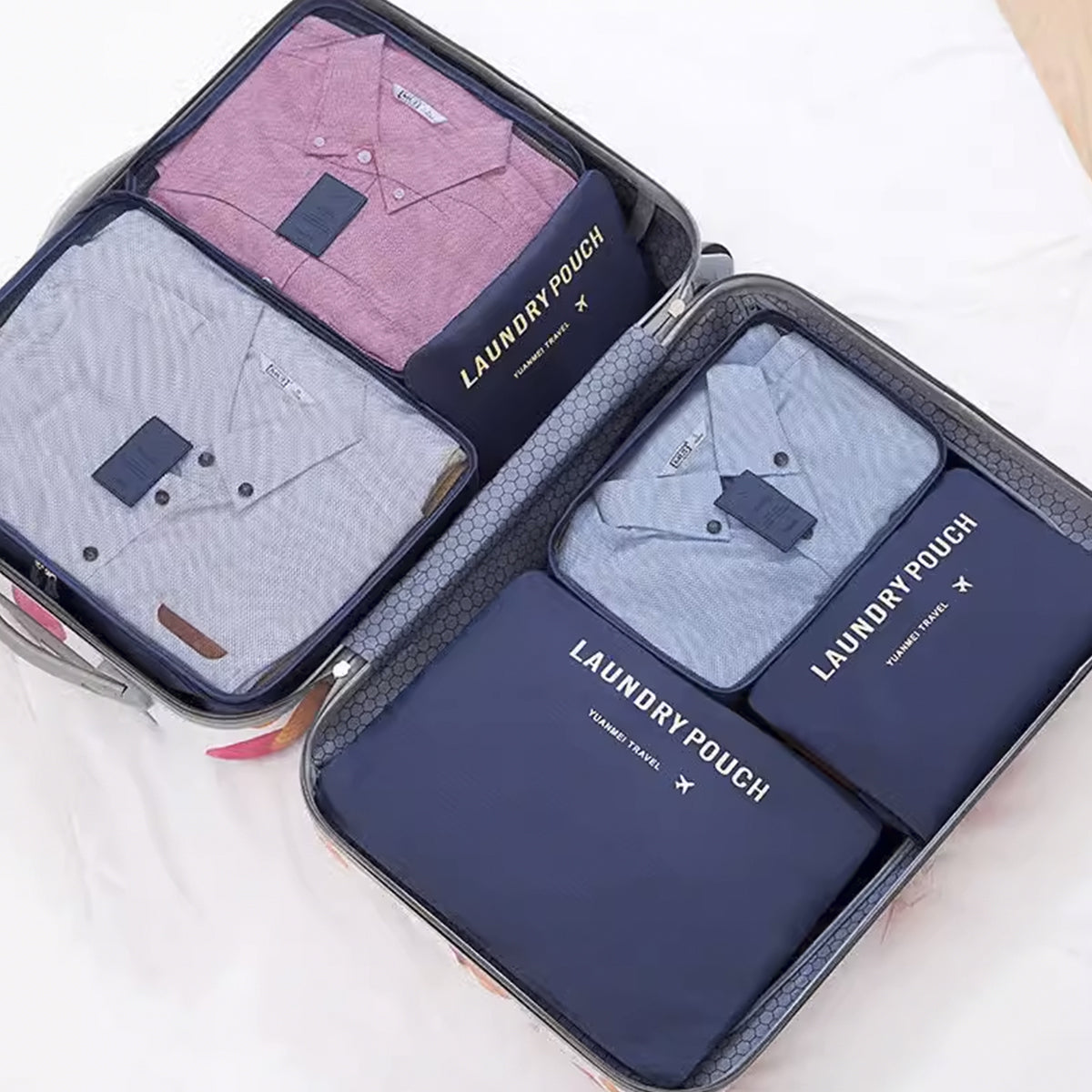 JetSet Travel Laundry Pouch Organizer Set (6 Pcs)