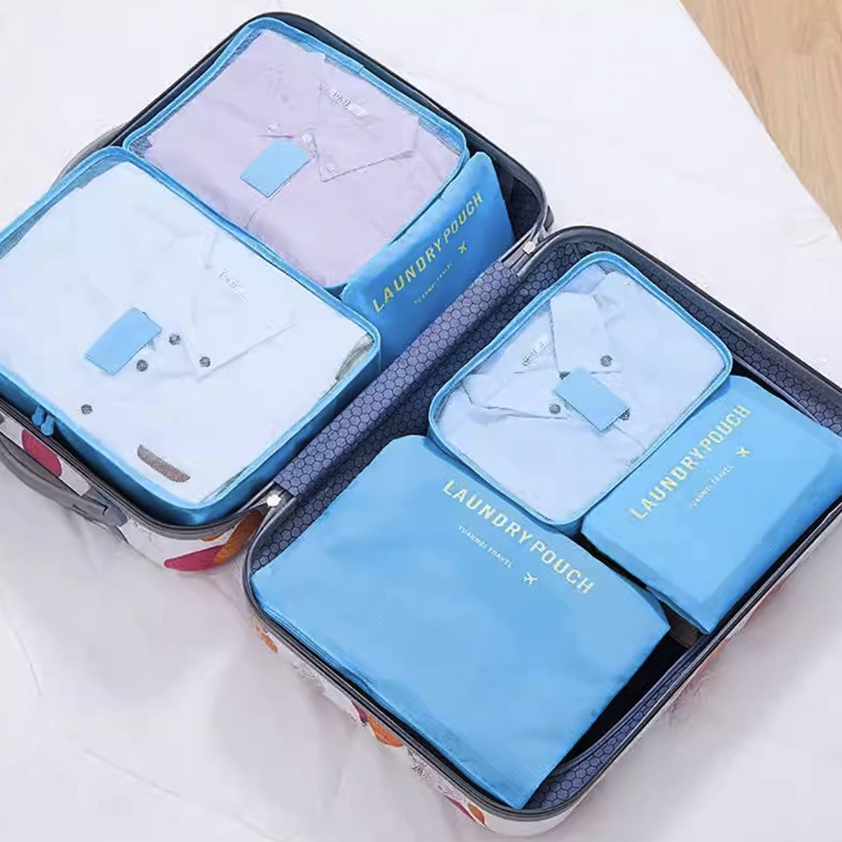 JetSet Travel Laundry Pouch Organizer Set (6 Pcs)