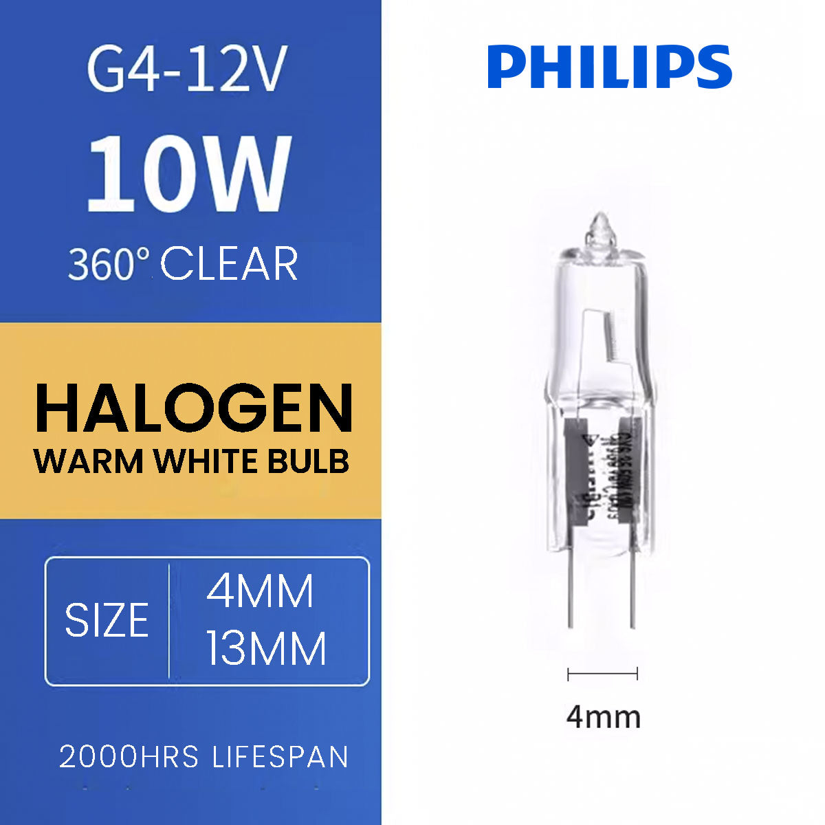 PHILIPS G4 12V Clear Halogen Warm White Light Bulb (Bundle of 2)