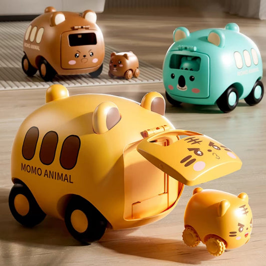 MOMO Animal Pop-Out Toy Cars - Adorable Animals Bus