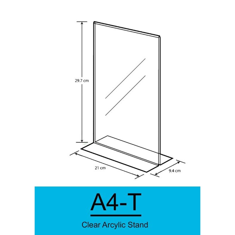 T-shape Acrylic Poster Stand A4 / A5 Size