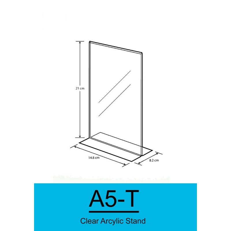 T-shape Acrylic Poster Stand A4 / A5 Size