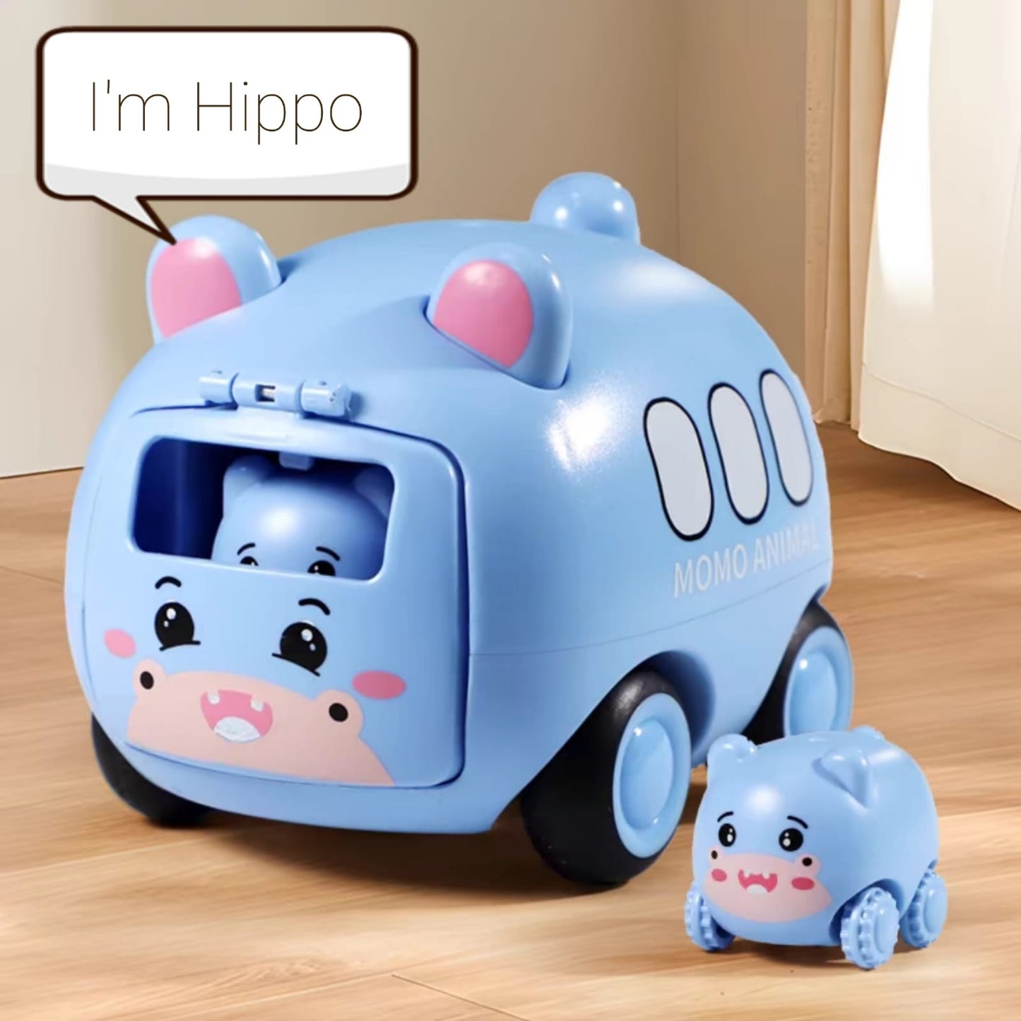 MOMO Animal Pop-Out Toy Cars - Adorable Animals Bus