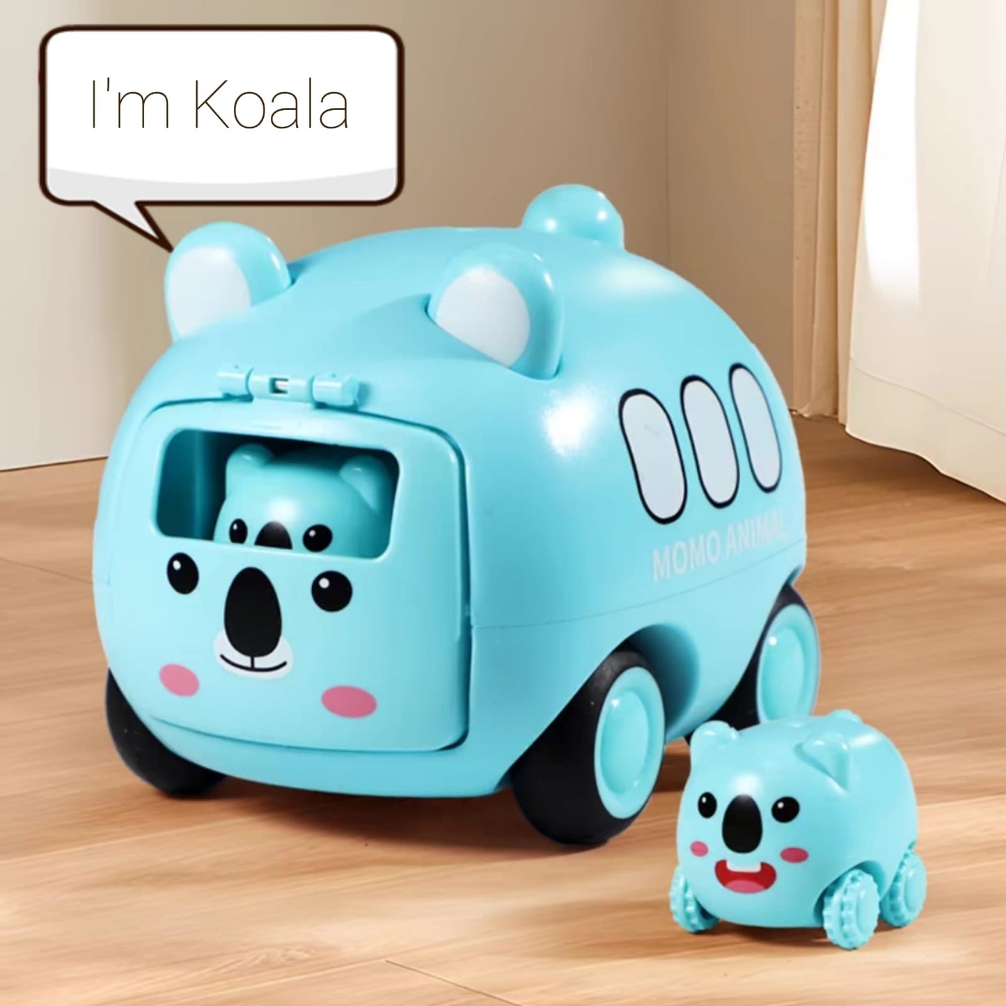 MOMO Animal Pop-Out Toy Cars - Adorable Animals Bus