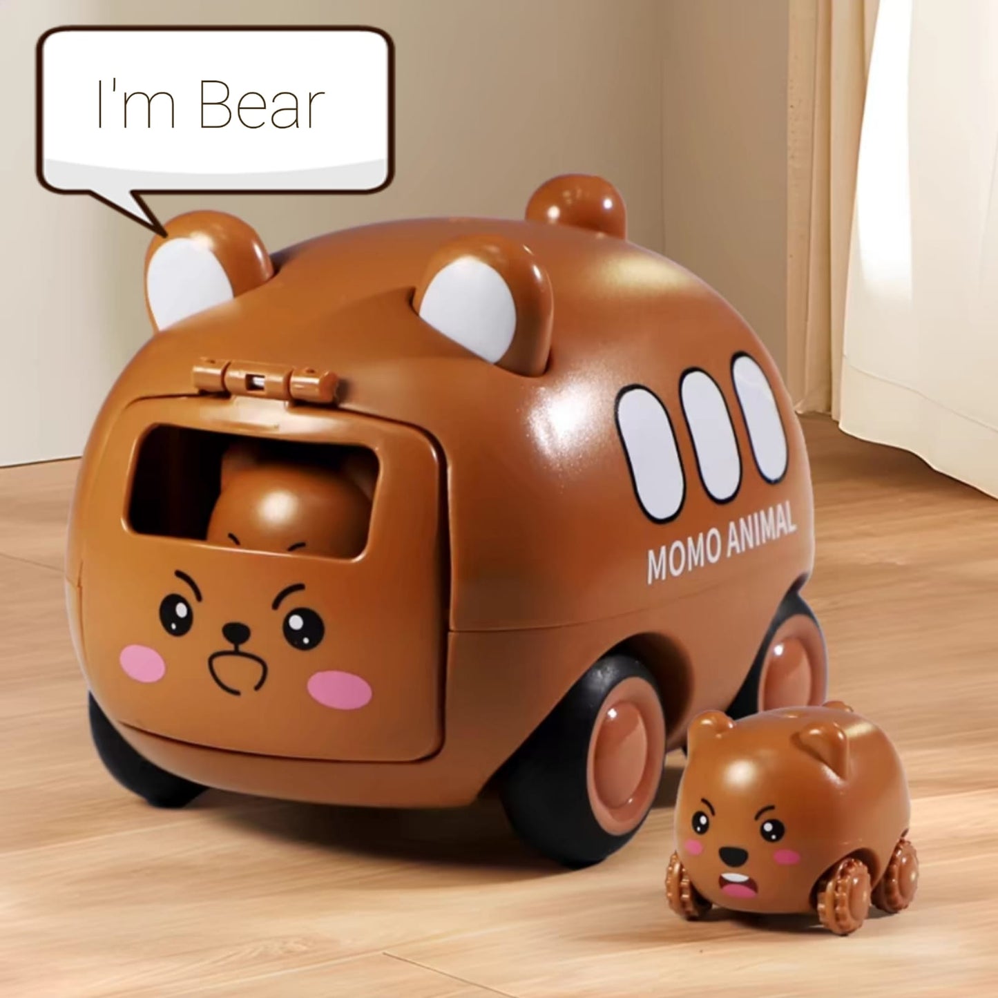 MOMO Animal Pop-Out Toy Cars - Adorable Animals Bus